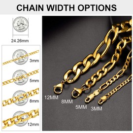 Mens & Womens Figaro Chain Gold 20 inch Rapper Necklace