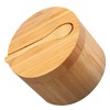LABRIMP 2pcs Convenient Salt Box Wooden Seasoning Container Magnetic Lid