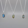 Gempires Natural Labradoritre Hexagon Necklace, Labradorite Crystal Pendant, Healing Jewlery