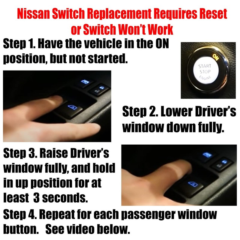 SWITCHDOCTOR Window Master Switch for 2009-2014 Nissan Maxima SV 25401-9N00D