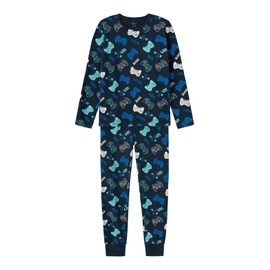 NAME IT Boy Long Sleeve Sleepwear Set, Dark Sapphire