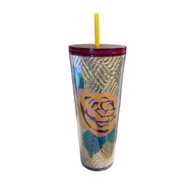 Starbucks 24 OZ Rose Print 2020 Limited Edition Tumbler with Straw