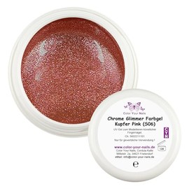 Premium Sparklinggele- Metallische Highlights für glamouröse Nageldesigns, 17 Brillante Farben für die Fingernägel (Kupfer Pink (S06), 5g)