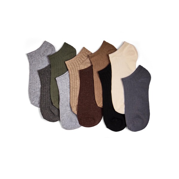 Basic Treasure 10 Pairs of Women's Trainer Socks, Cotton Ankle