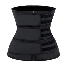 YIANNA Latex Waist Trainer for Women Tummy Control Jsculpt Sweat Slimming Belt Workout Training Sport Girdle,YA2228-Black-S