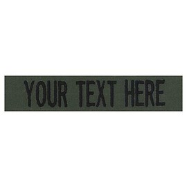 Custom Uniform Name Tape. Olive Drab Fabric, 5 Inch Hook Fastener