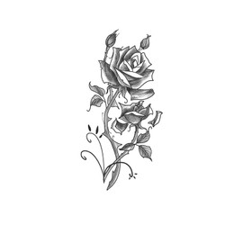 kobench Temporary Tattoos,Two Roses With Thorns - K106 Design,Waterproof,Easy-to-Apply,Long Lasting 1-2 Weeks, Plant-Based,Rose Tattoos