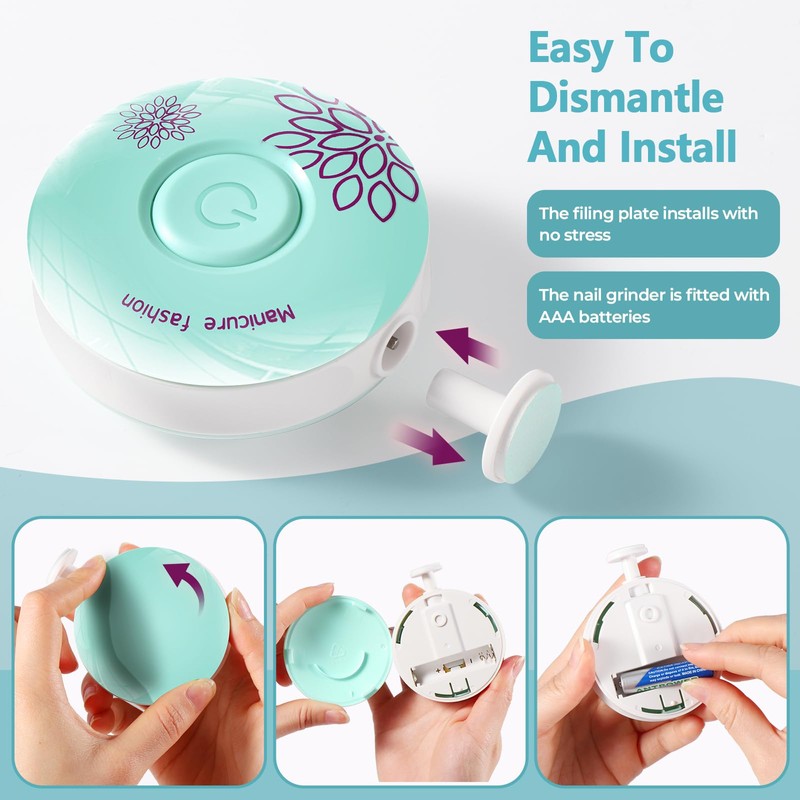 Blendura Baby Electric Nail File, 6 in 1 Electric Nail