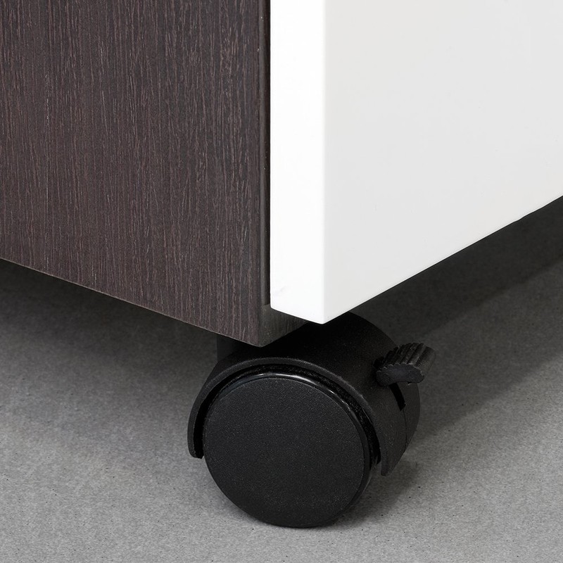 Emuca - Pack of 4 black swivel castors for furniture