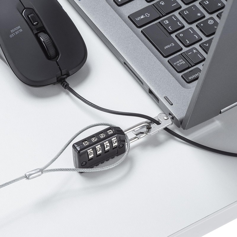 Sanwa Supply SL-95 Security Wire Dial Lock with Slot Multi