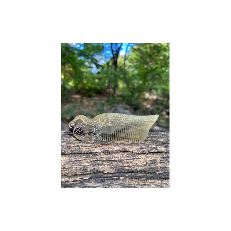 Handcrafted Buffalo Horn Comb with Pocket Comb