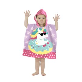 Junior Infants Hooded Towel Pocho Boys Girls Towels With Hooded Super Soft Beach Bath Swimming Children Changing Bathroom Quick Drying Microfibre Fun Designs One Size Robe Ponchos, Unicorn