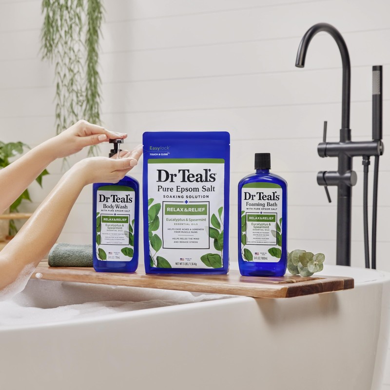 Dr Teal's Foaming Bath with Pure Epsom Salt, Relax &