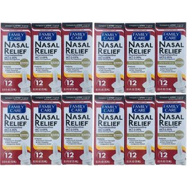 (12 pack) Nasal Relief Spray, 12 hour Pump Mist (Oxymetazoline HCL) 0.5 fl oz