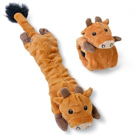 SHARLOVY Dog Squeaky Toys, Bubble Plush Puppy Teething Pet Toys, Crinkle No Stuffing Animals Dog Toy, Doggies Chew for Large Small Medium Breeds