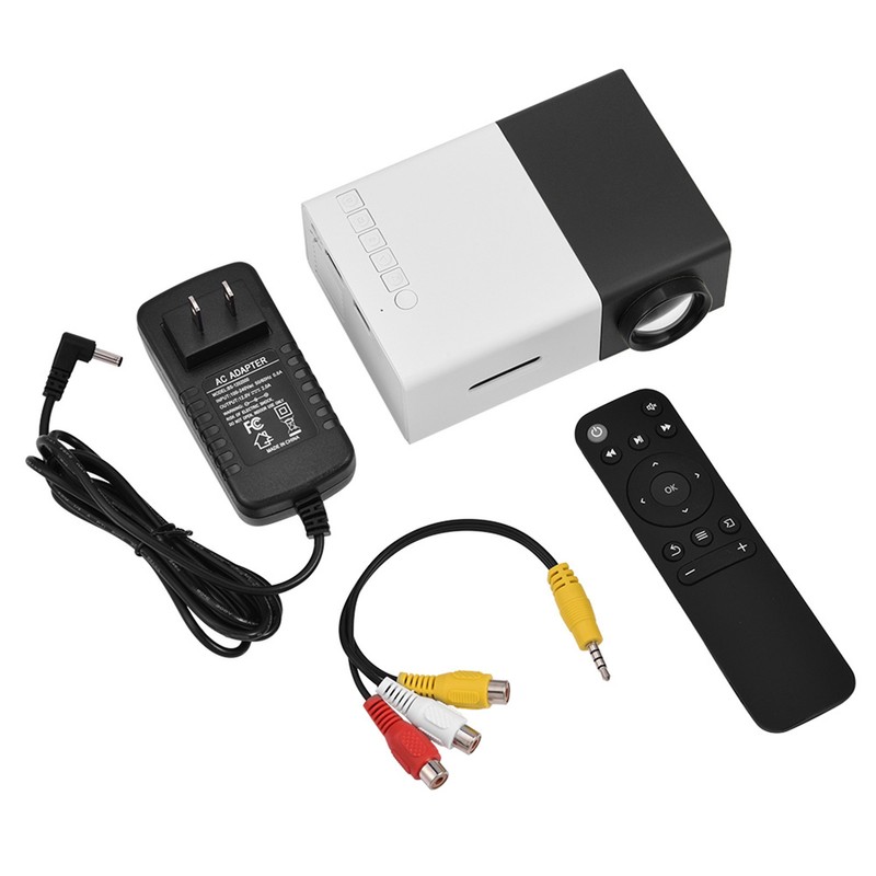 Mini Stylish Home Theater Portable LED Projector Multimedia Player Black