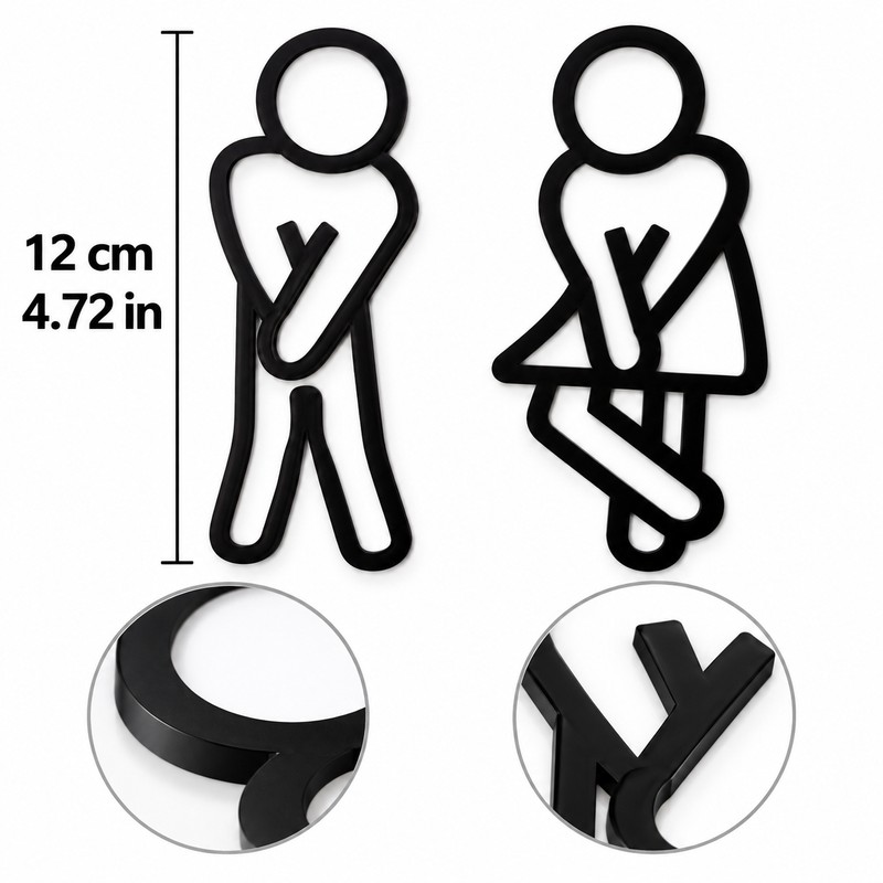 Funny Restroom Door Sign for Bathroom – 2D Acrylic Decorative