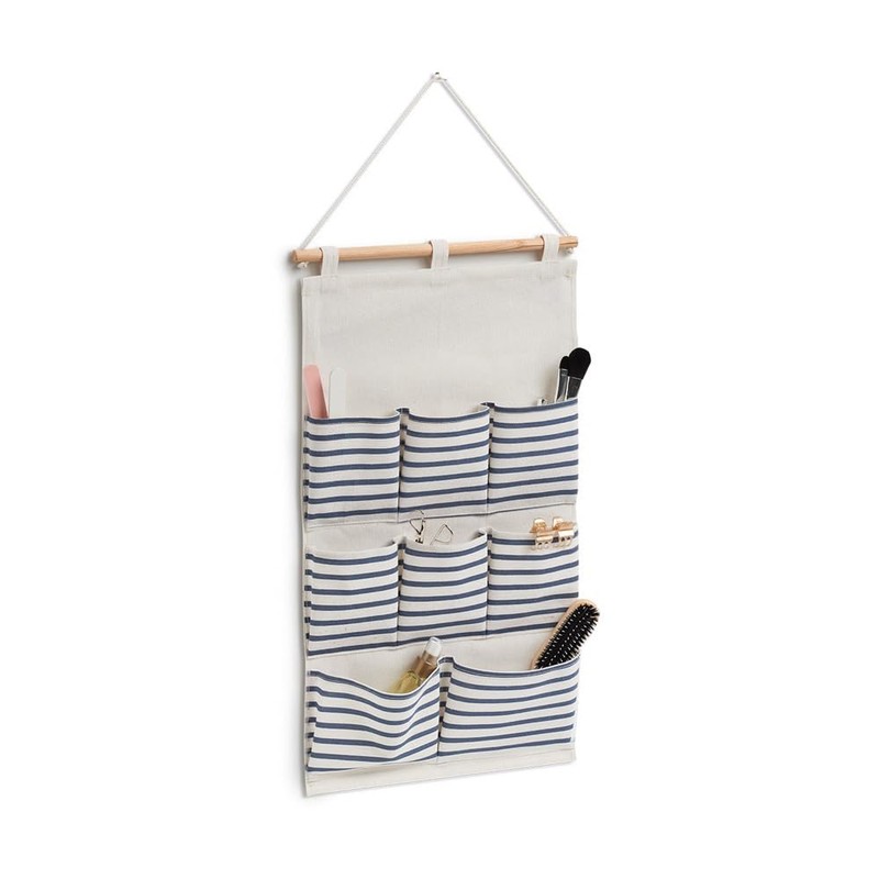 Zeller 14285 Hanging Storage Box Stripes 8 Compartments Cotton /