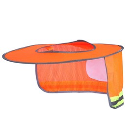 Hard Hat Sun Shield, Summer Outdoor Sunscreen Breathable Safety Helmet Shade Neck Protective Cover Shield Orange High Visibility Reflective