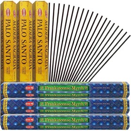 Palo Santo Frankincense & Myrrh Incense Sticks & Holder Bundle Variety Pack from Hem Trumiri Insense Insence
