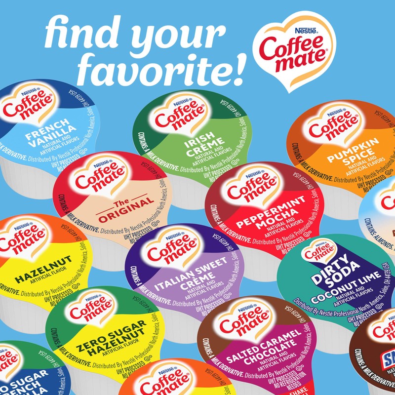 Nestle Coffee mate Coffee Creamer, French Vanilla, Liquid Creamer Singles,