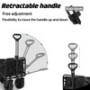 Collapsible Folding Wagon Cart, Large Capacity Outdoor Wagon Garden Cart