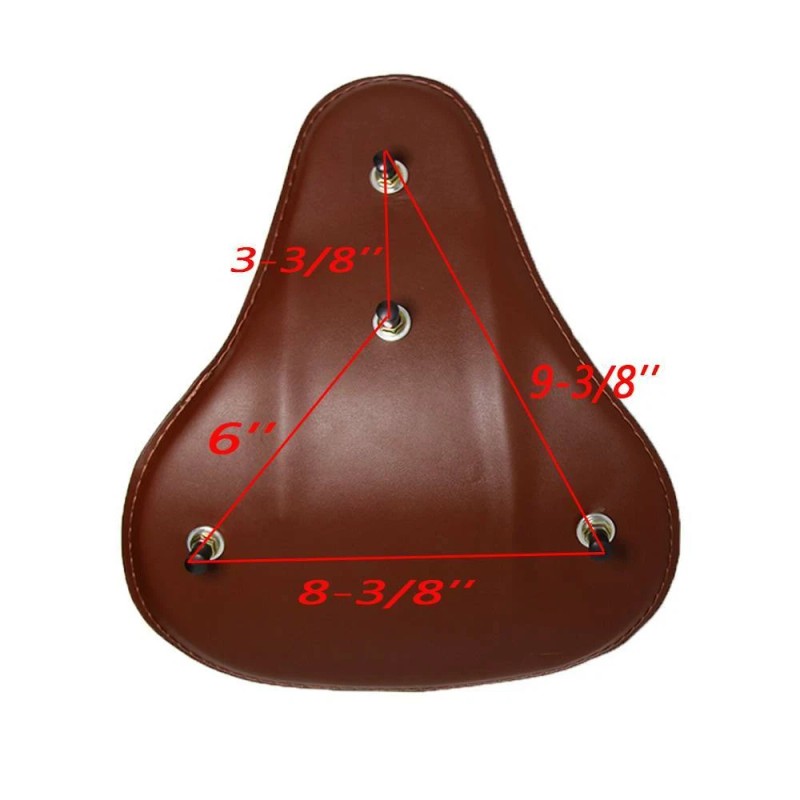 GOODFITMENT Retro Brown Motorcycle Soft Leather Solo Seat Spring For