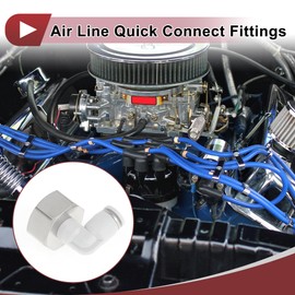 HEROFFIX Push to Connect Air Fittings 1/4" 90 Degree Female Thread Connector Plastic Metal 1/2" BSPT 5Pcs White Silver Tone