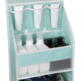 Univivi Door Hanging Organizer Nursery Door Hanging Storage Closet with 4 Large Pockets and 3 Small PVC Pockets Over Door Organizer for Cosmetics, Toys and Sundries (Blue)