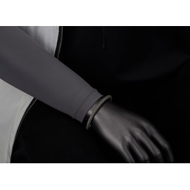 COOLSTEELANDBEYOND Minimalist Men's Women's Thin Braided Leather Bangle Sweatband Bracelet Stainless Steel Oval Magnetic Clasp, Grey Leather, No gemstone