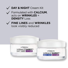 L'Oreal Paris Anti-Aging Face Cream 55+, Day + Night Skincare Kit, Wrinkle Expert, With Calcium to Reduce the Look of Wrinkles, 50mL