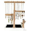 Solid Wood Jewelry Tower Organizer - 3-Tier Tree Holder Stand
