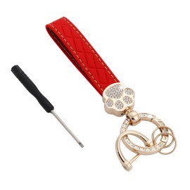 [tonecraft] キーホルダー クマ ベアー シンプル オーソドックス バッグチャーム 人気 おしゃれ 可愛い キラキラ ゴールド (レッド)