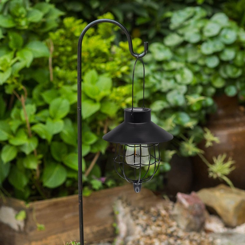 YAKii 2 Pack Solar Lantern Hanging Waterproof Outdoor Metal Solar