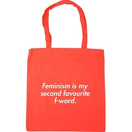 Hippowarehouse Feminism is my second favourite f-word Tote Shopping Gym Beach Bag 42cm x38cm, 10 litres