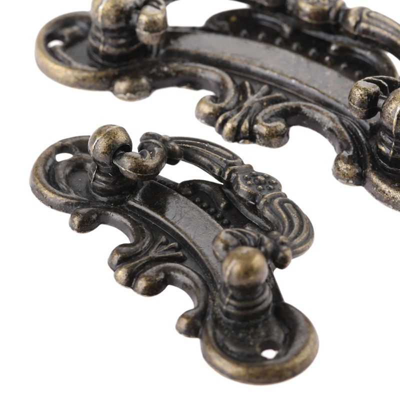 dophee 2-Pack Vintage Antique Bronze Pull Handle for Drawer Jewelry