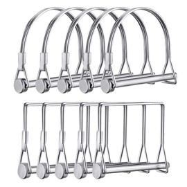 MAEZOE 10-Pack Trailer Coupler Pin, 2-2/5"x1/4" (L x W) PTO Shaft Locking Pins, Heavy Duty Square Round Arch Wire Retainer for Farm Trailers Wagons Towing, Lawn