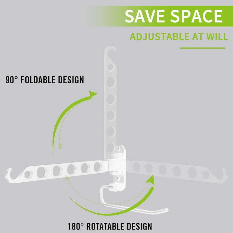 JOLY FANG Foldable Coat Hook, Wall Clothes Airer, Wall Hook,