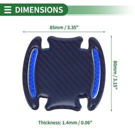 Motoforti Universal Car Door Handle Cup Cover Protection Film Reflective Stickers Anti-scratch, Epoxy Resin, Blue, 4Pcs