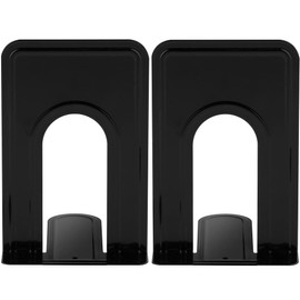 Jazooli Metal Book Ends | Perfect as Bookends for Shelves, Book Shelves, Desk Shelf and More | Office Accessories & Home Decor Book Shelf & Desk Organiser | Pack of 2 (Black)