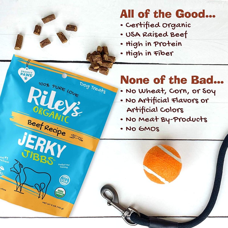 Riley's Organics Jerky Jibbs Beef Recipe Dog Treats 2 Pack