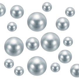 sourcing map 300Pcs Faux Pearl for Crafting, 8/14/20mm No Hole ABS Round Pearls for Vase Fillers, Jewelry Making, Cosmetic Boxes, DIY Parts, Table Scatter, Home Decoration, Silver