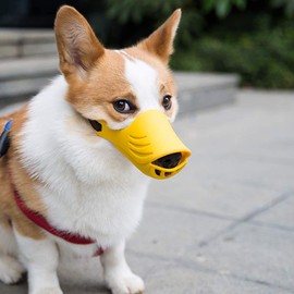 POTATO Dog Muzzle for Dogs, Cute Duck Mouth Shape, Prevents Waste Barking Goods, Prevents Scratches and Licking, Furniture Destruction Prevention, Medical Examination, Pet Supplies, Picking Up Eating