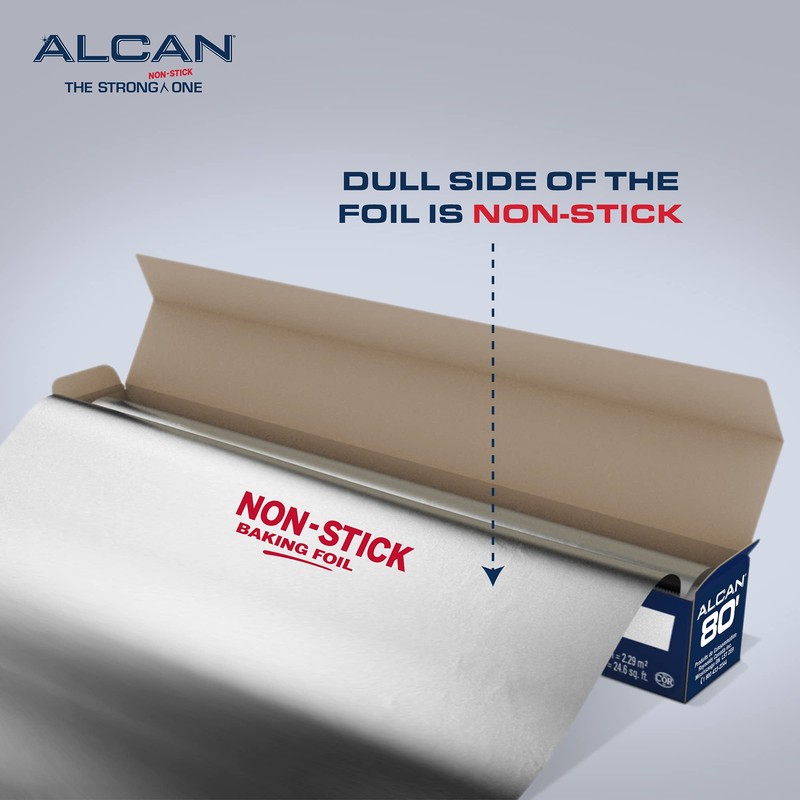 ALCAN Aluminum Foil Non-Stick Baking, 12 Inches x 80 Feet