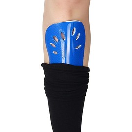 MMIAOO Shin Guards Football Shin Pads - Plastic Breathable Leggings Running Jogging Protectors for Kids and Adults (Blue)
