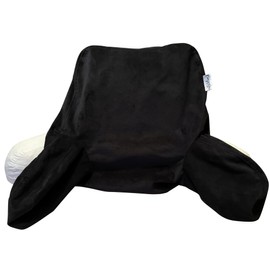 ComfortSpa Reading Pillow Replacement Cover for 19 inch Back Rest Pillow, Polyester Velour Machine Wash and Dry (Black)