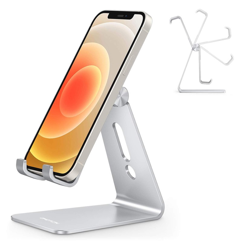 Soporte ajustable para teléfono celular, OMOTON de aluminio para escritorio