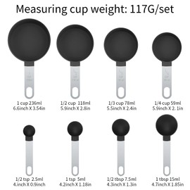 Measuring Cup and Spoon Set, Measuring Spoon and Measuring Cup Set with Stainless Steel Handle, Dosing Spoon, Cup Measuring Cup, for Kitchen, Cooking, Baking, Dry and Liquid Ingredients, Measuring