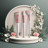 Highlight & Contour Luvia Brush Set, 3 Cosmetic Brushes in