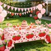 6Pcs Strawberry Party Tablecloth Strawberry Theme Table Cover 51 x